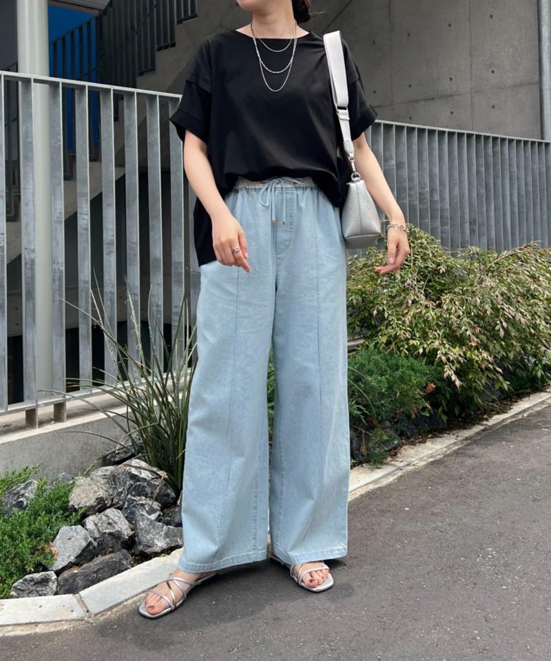 【累計7000枚突破】【サラサラ素材で涼しく着れる】ビッグ変形Tシャツ