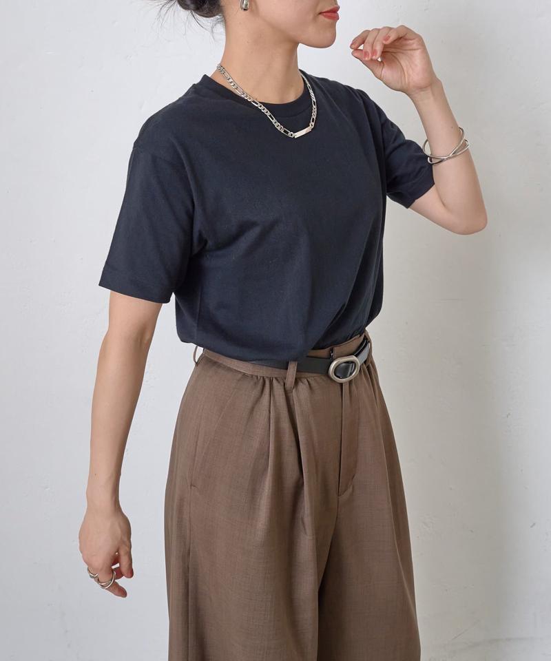 【動画あり/UNISEX/8色展開】ラウンドボディコットンTシャツ