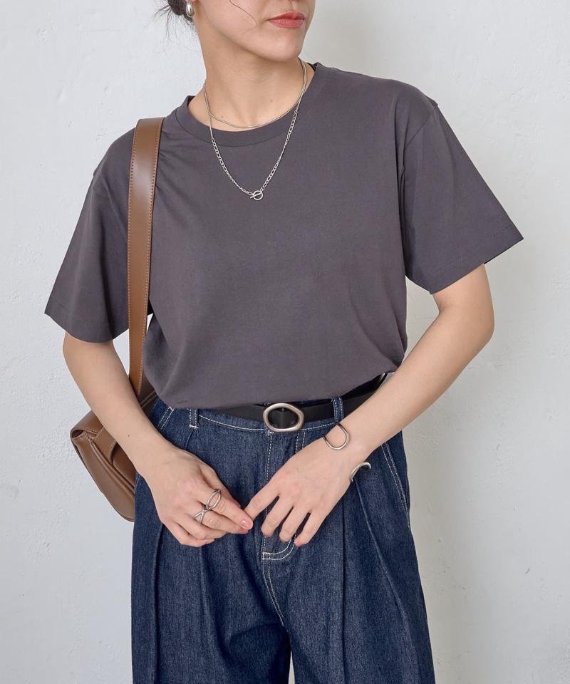 【動画あり/UNISEX/8色展開】ラウンドボディコットンTシャツ
