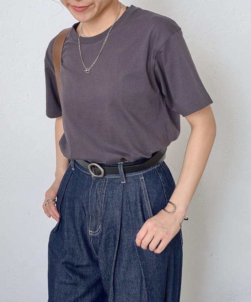 【動画あり/UNISEX/8色展開】ラウンドボディコットンTシャツ