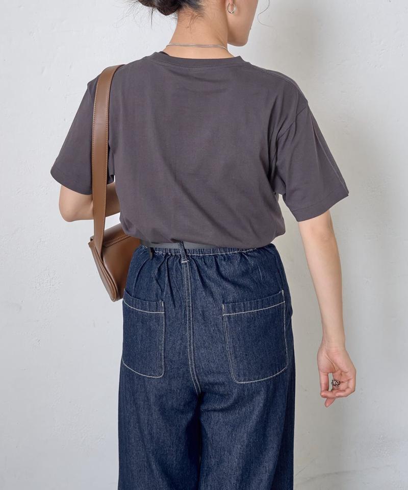 【動画あり/UNISEX/8色展開】ラウンドボディコットンTシャツ