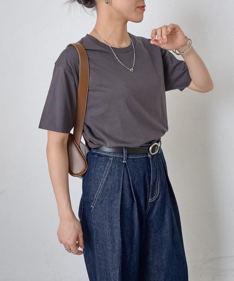 【動画あり/UNISEX/8色展開】ラウンドボディコットンTシャツ