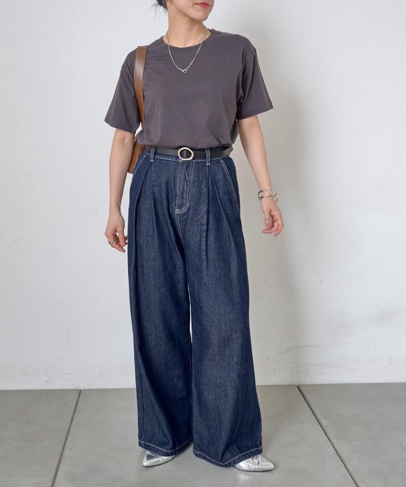 【動画あり/UNISEX/8色展開】ラウンドボディコットンTシャツ