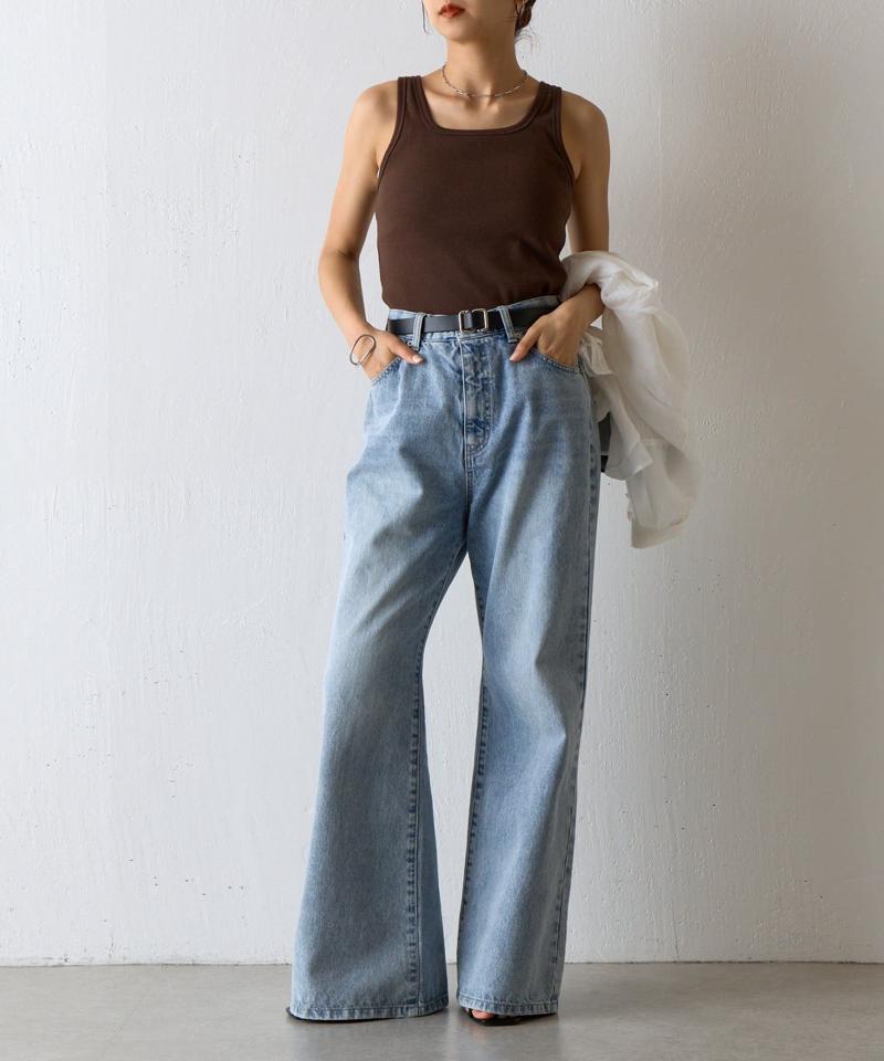 【BASIC LINE】スクエアネックリブタンクトップ