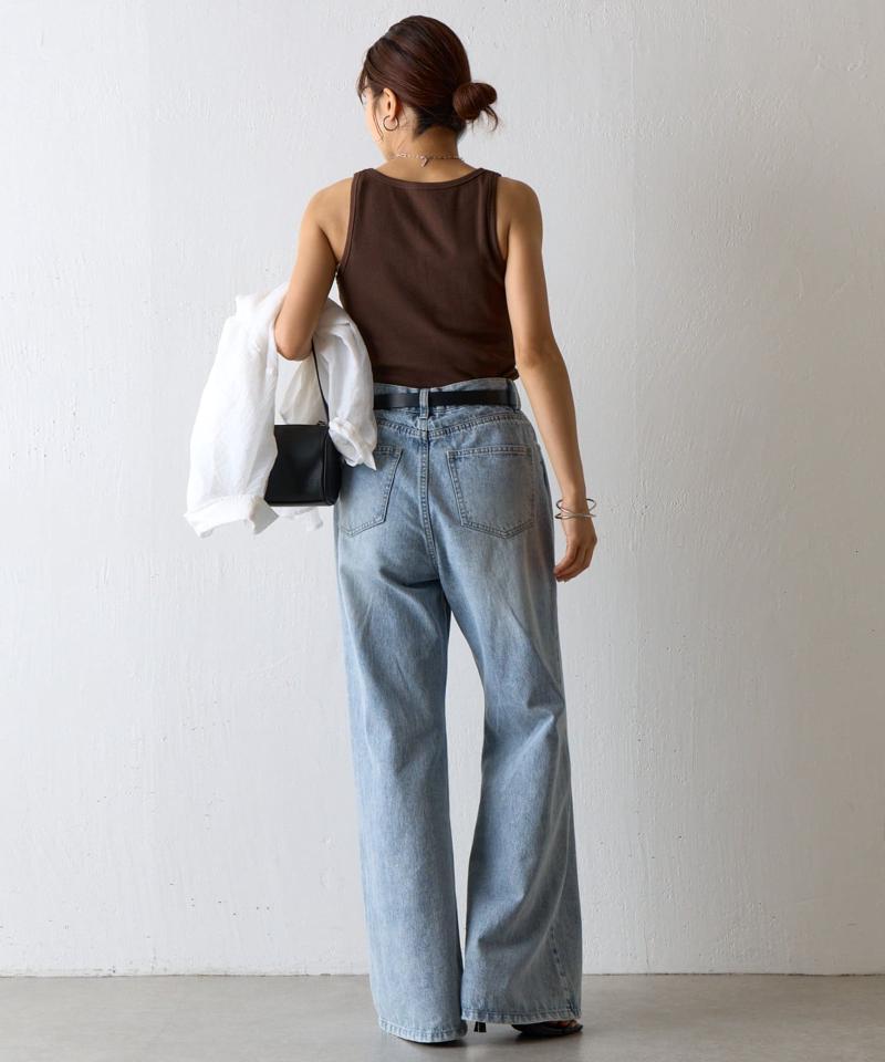 【BASIC LINE】スクエアネックリブタンクトップ