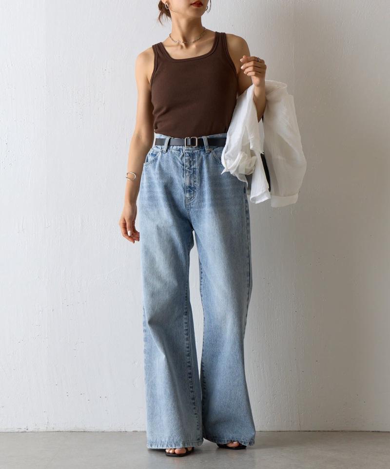 【BASIC LINE】スクエアネックリブタンクトップ