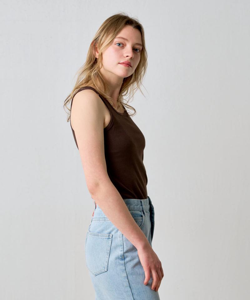 【BASIC LINE】スクエアネックリブタンクトップ