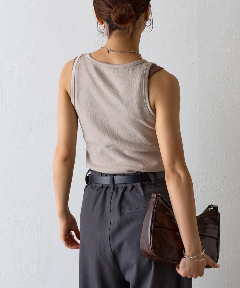 【BASIC LINE】スクエアネックリブタンクトップ