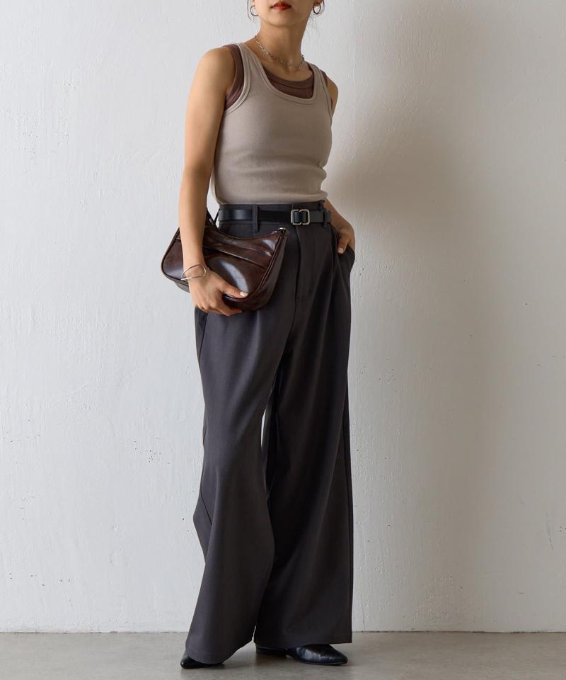 【BASIC LINE】スクエアネックリブタンクトップ