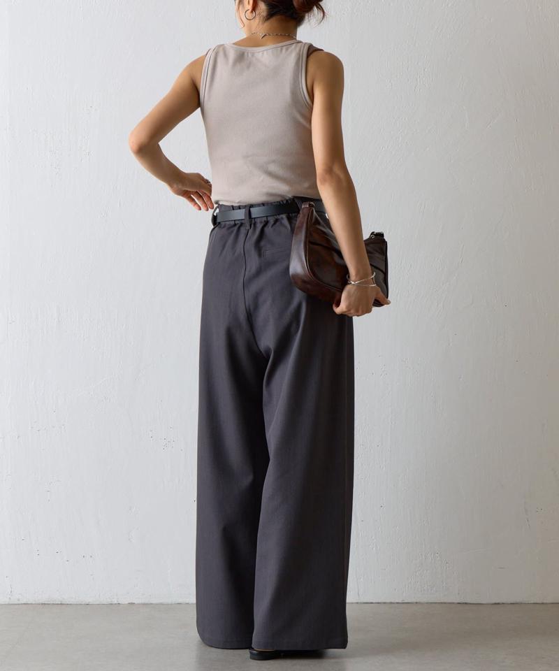 【BASIC LINE】スクエアネックリブタンクトップ