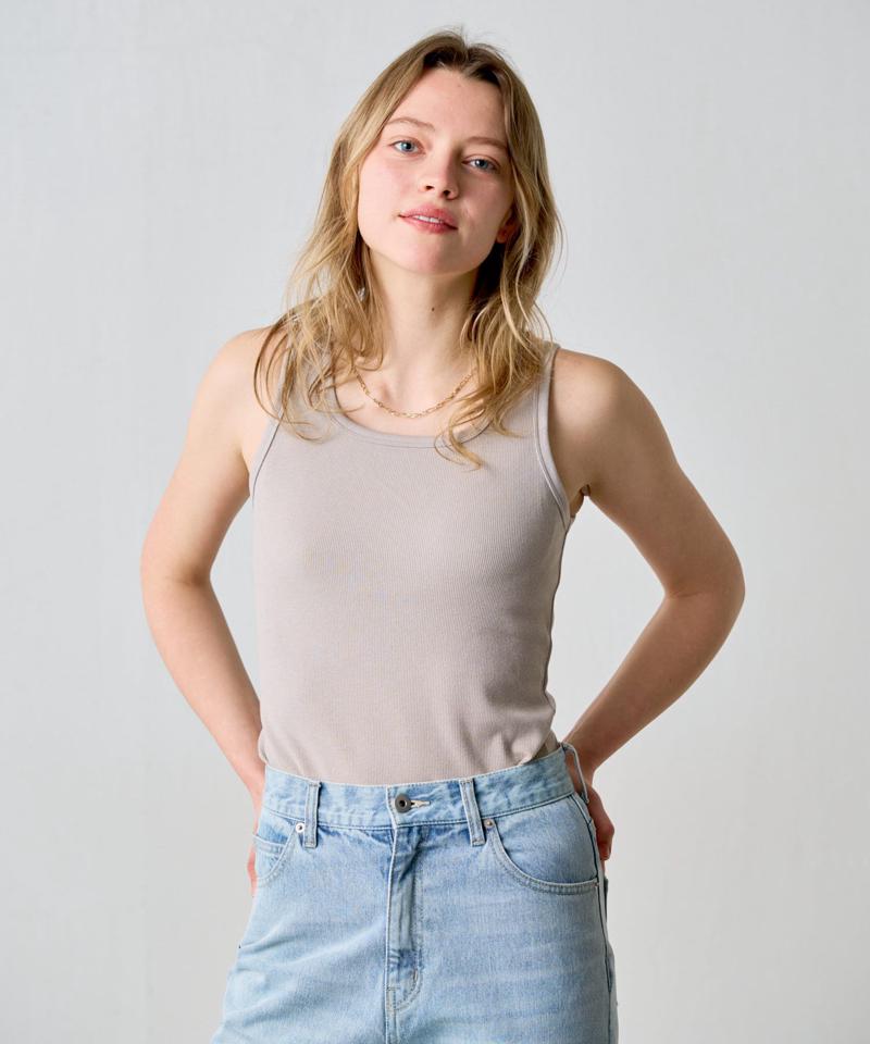 【BASIC LINE】スクエアネックリブタンクトップ