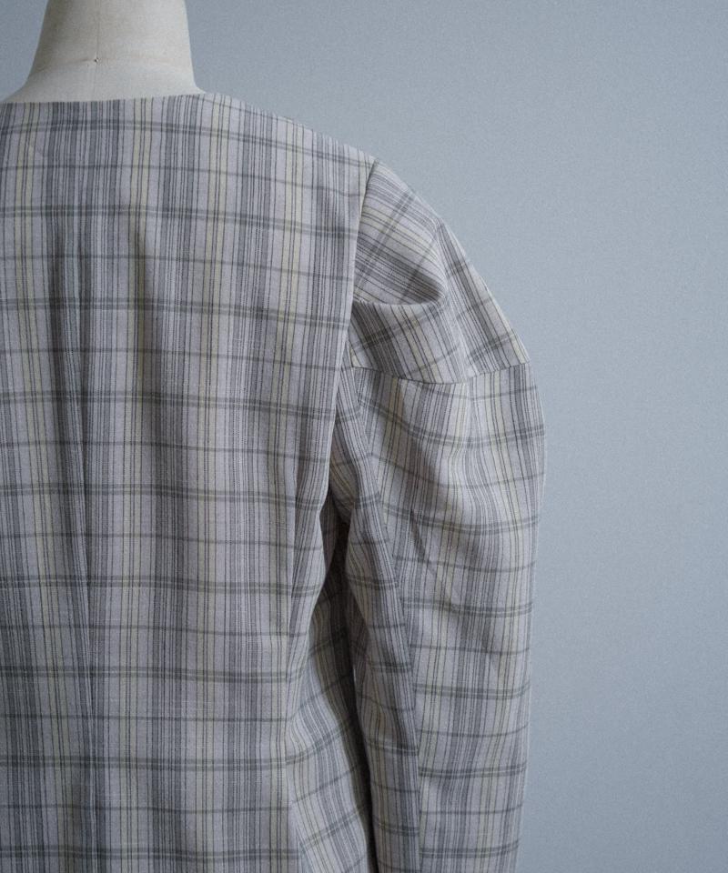 Check peplum summer jacket