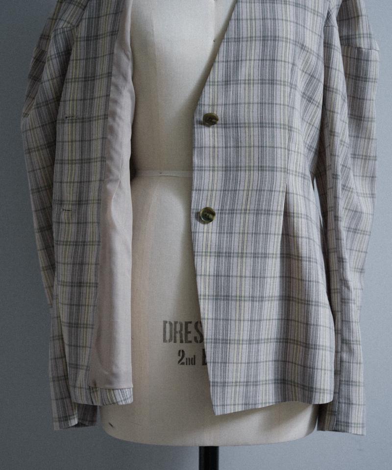 Check peplum summer jacket