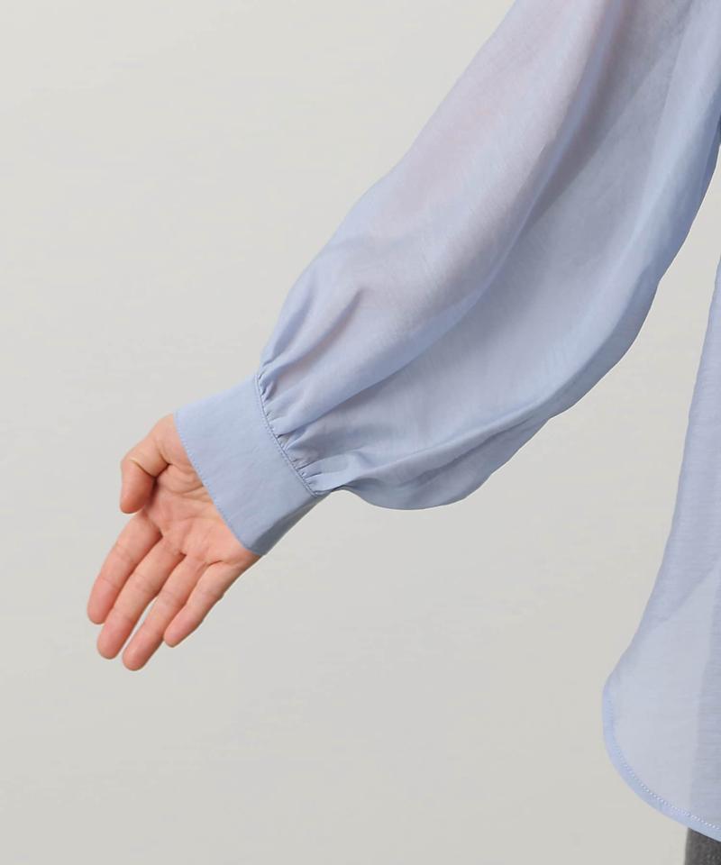 【リバイバル】シアーバンドカラー長袖シャツ