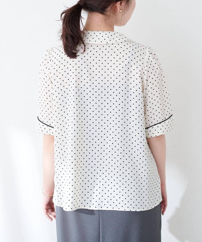 【WEB限定】osono配色重ね衿三角カフスブラウス