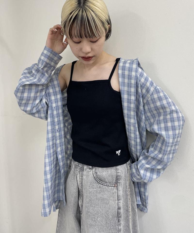 【カップ付】刺繍キャミ