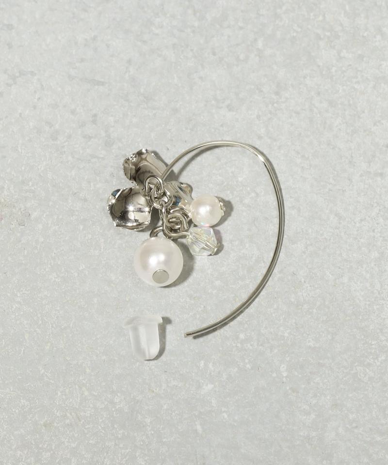 フラワーパールフックピアス