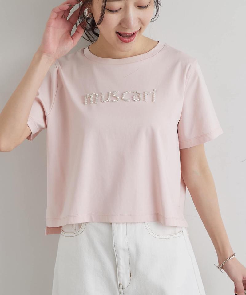 【最強愛されパールロゴ】パールモチーフクロップドTシャツ