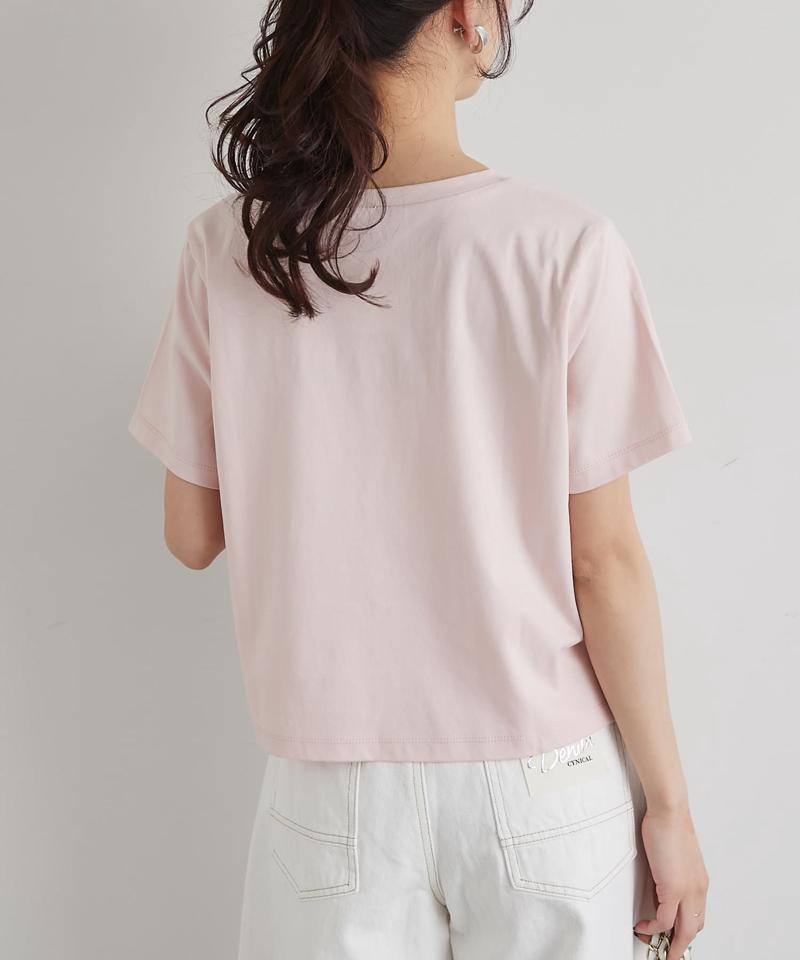 【最強愛されパールロゴ】パールモチーフクロップドTシャツ