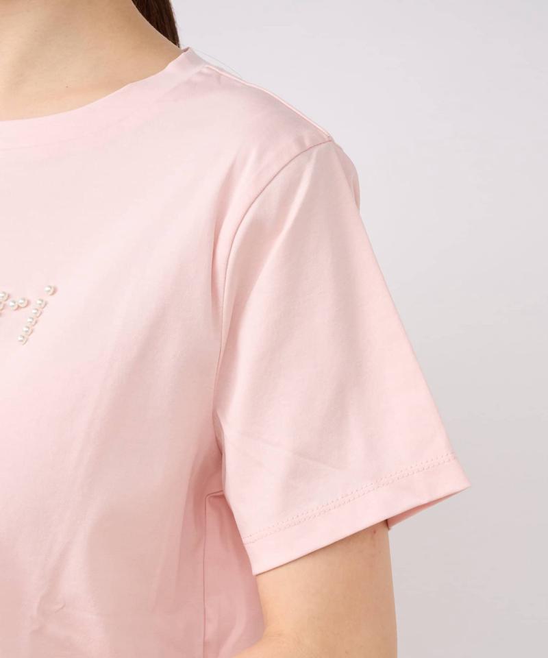 【最強愛されパールロゴ】パールモチーフクロップドTシャツ
