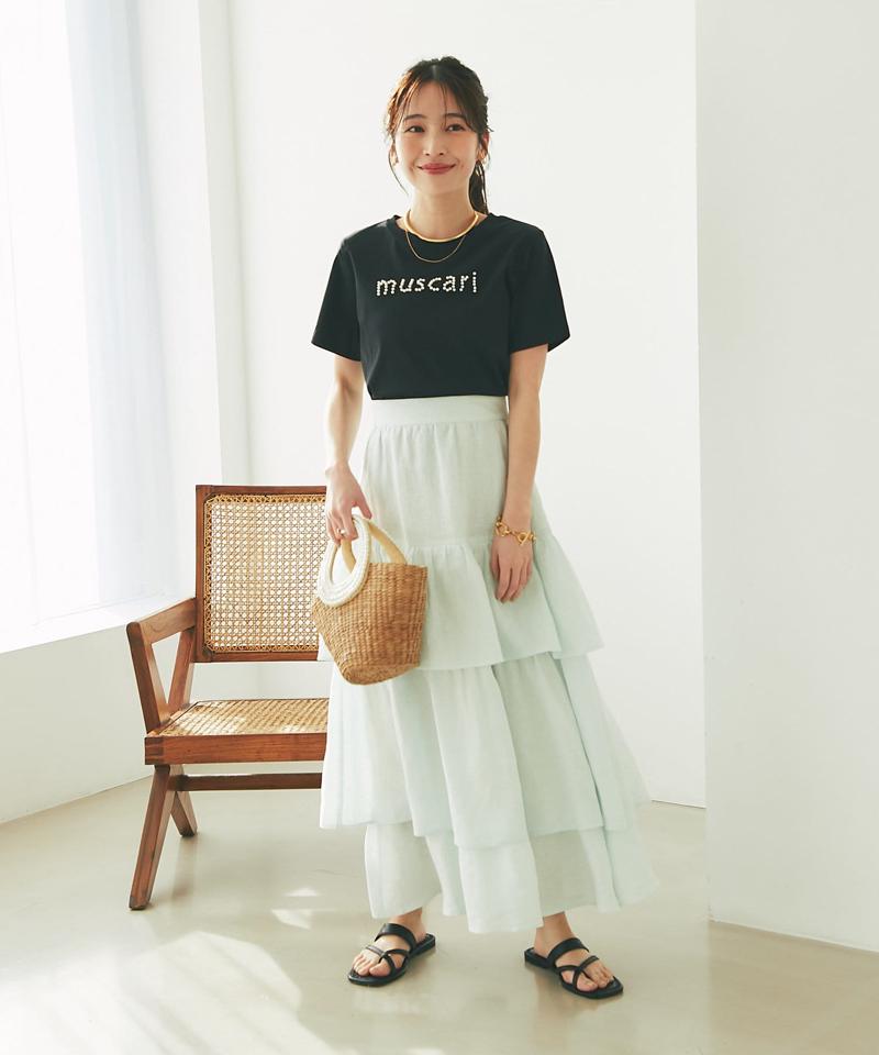 【最強愛されパールロゴ】パールモチーフクロップドTシャツ