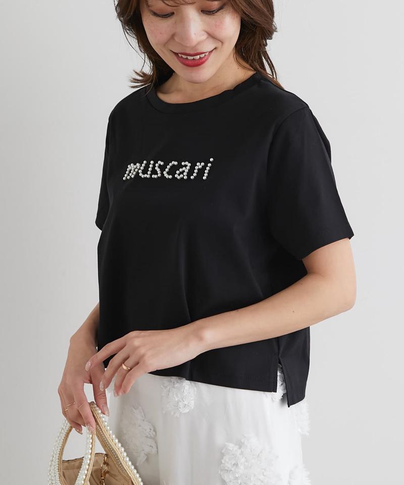 【最強愛されパールロゴ】パールモチーフクロップドTシャツ