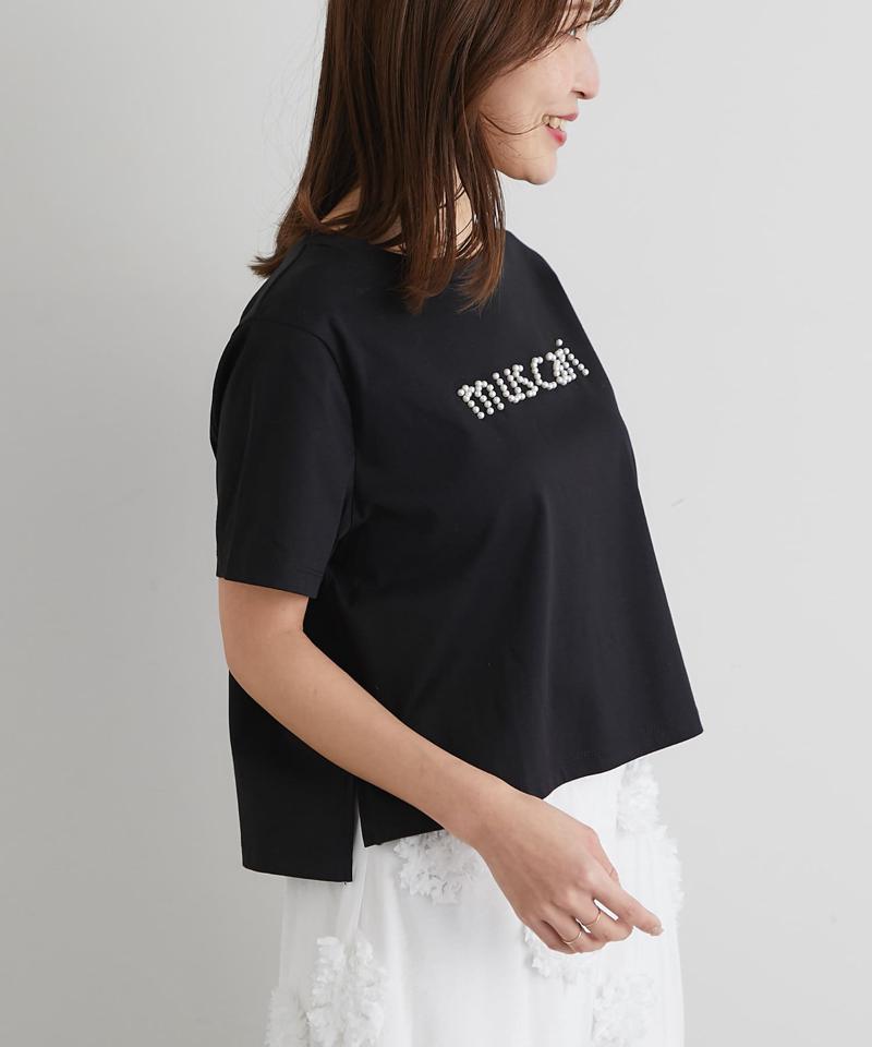 【最強愛されパールロゴ】パールモチーフクロップドTシャツ