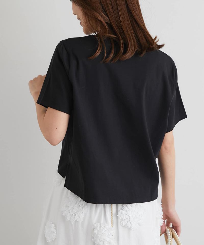 【最強愛されパールロゴ】パールモチーフクロップドTシャツ