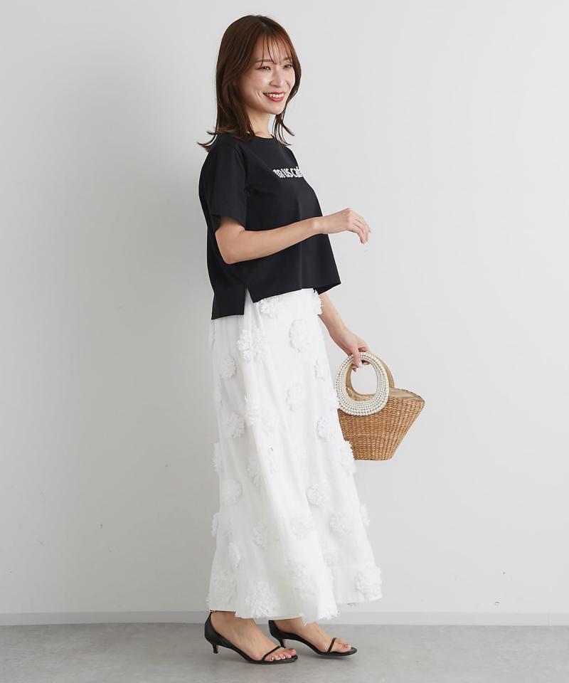 【最強愛されパールロゴ】パールモチーフクロップドTシャツ
