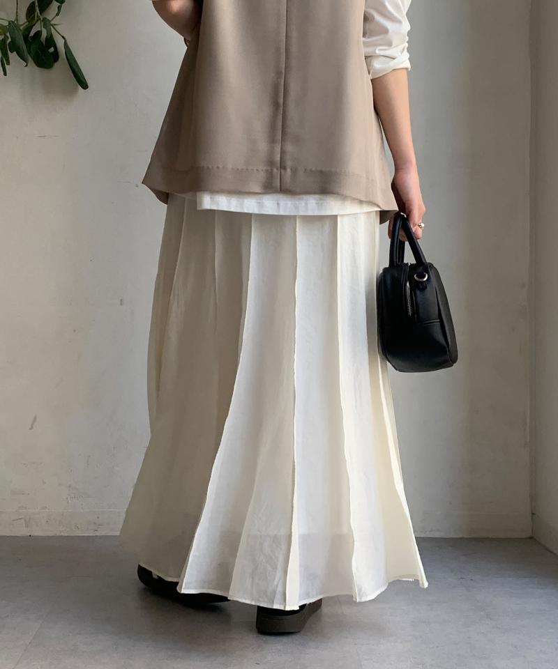 シアーパネルプリーツスカート