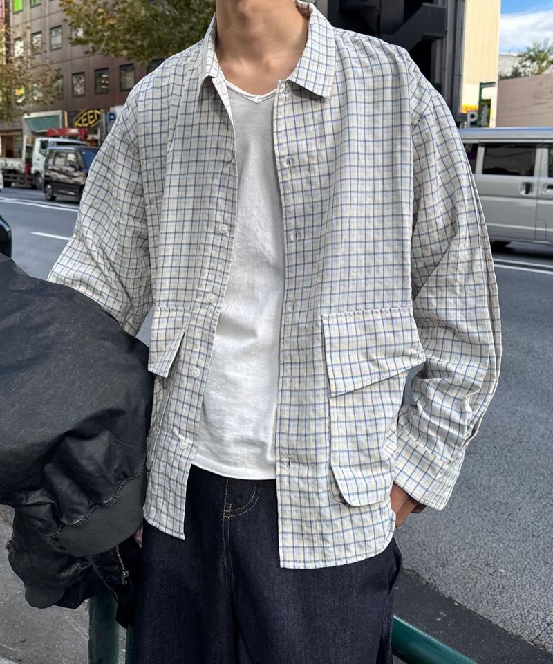 BIGポケットチェックシャツ