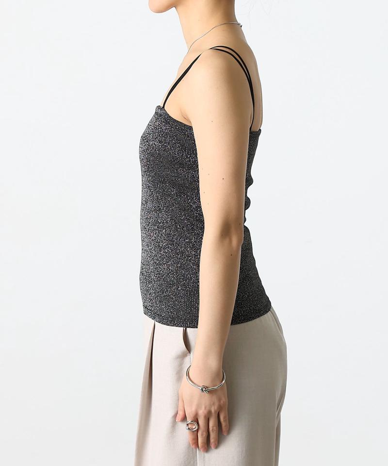 ラメフライスカップ付Wストラップキャミソール