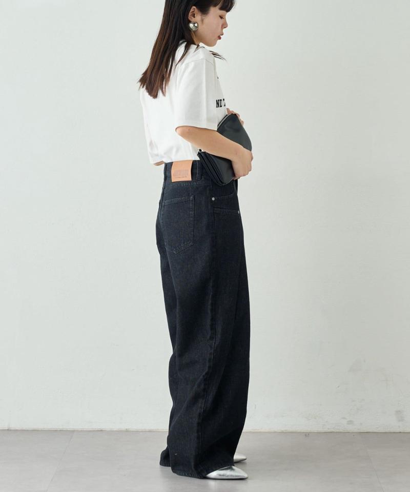 【UNISEX】タックデザインワイドデニム