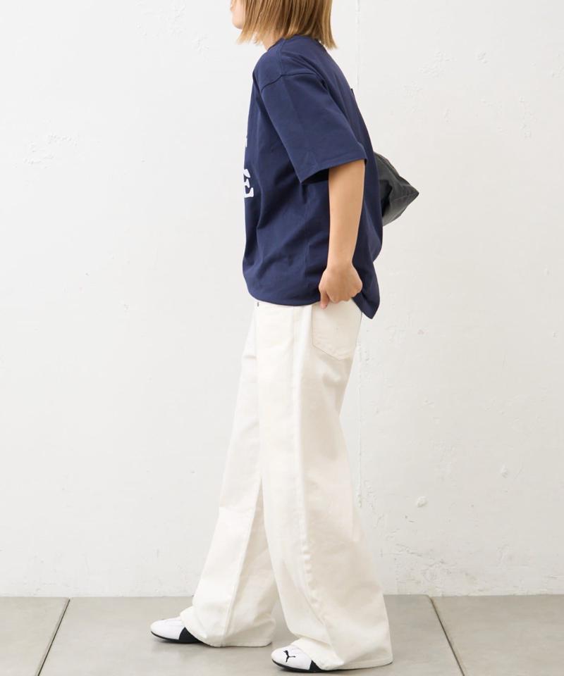 【UNISEX】タックデザインワイドデニム