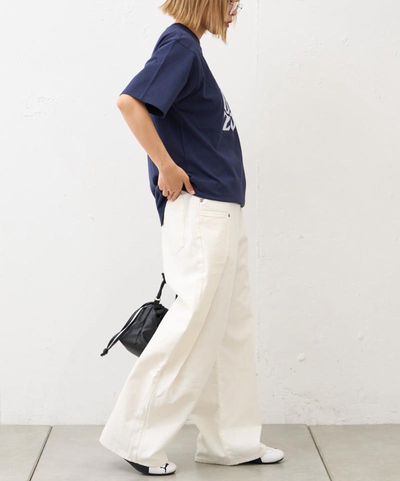 【UNISEX】タックデザインワイドデニム