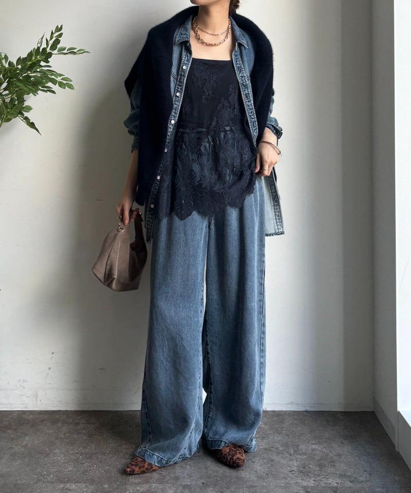 【新色追加】スカラレースキャミ