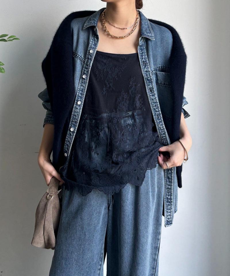 【新色追加】スカラレースキャミ