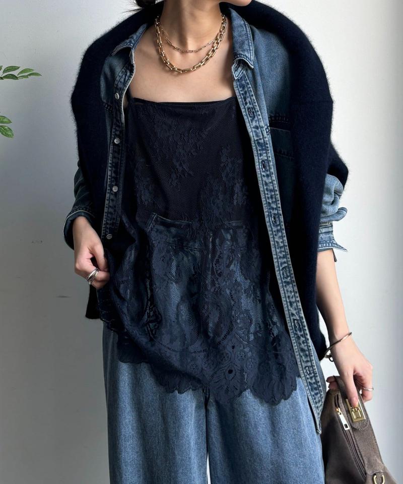 【新色追加】スカラレースキャミ