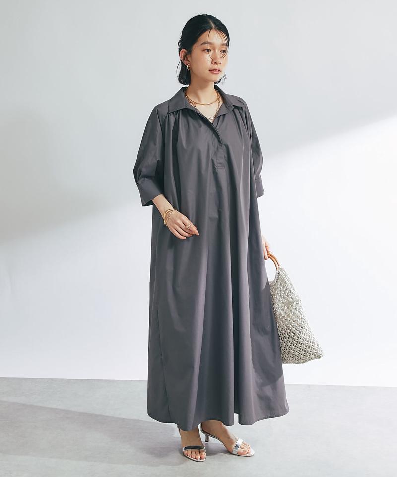 《新色追加》スキッパーシャツワンピース