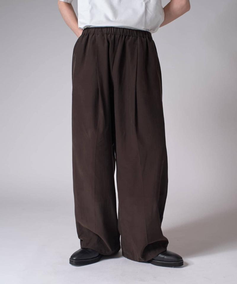 キュプラ混イージーワイドパンツ