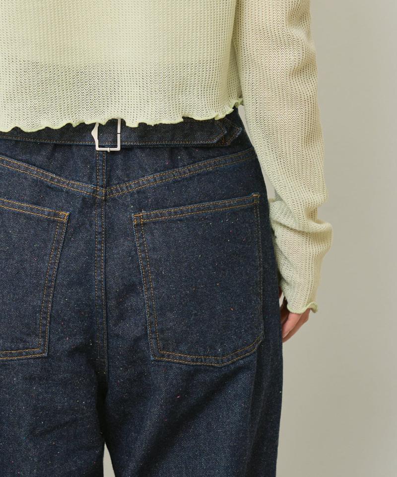 【新色追加/低身長サイズ/2サイズ展開】スーパーワイドネップデニムパンツ