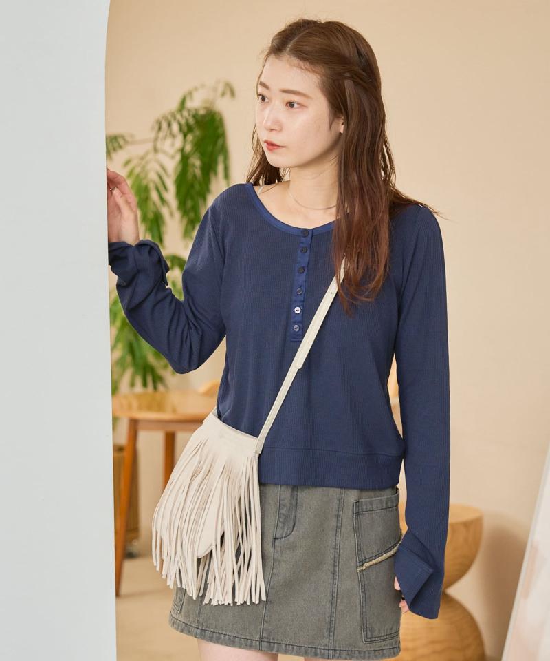 【新色追加/5色展開】ヘンリーリブプルオーバー