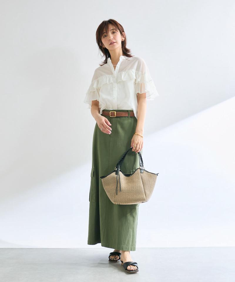 【MONN.:.(モン)】カーゴマキシスカート