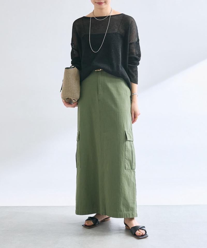 【MONN.:.(モン)】カーゴマキシスカート