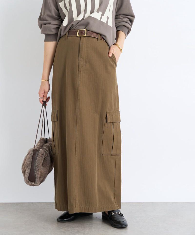 【MONN.:.(モン)】カーゴマキシスカート