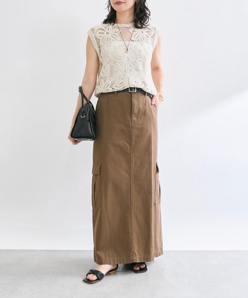 【MONN.:.(モン)】カーゴマキシスカート