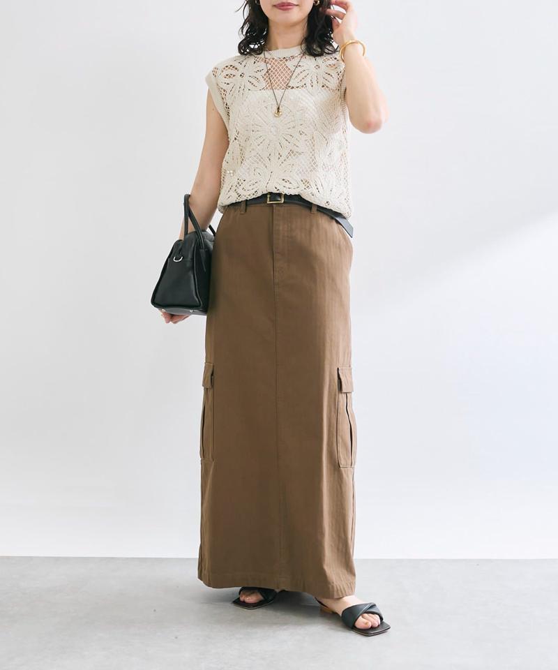 【MONN.:.(モン)】カーゴマキシスカート