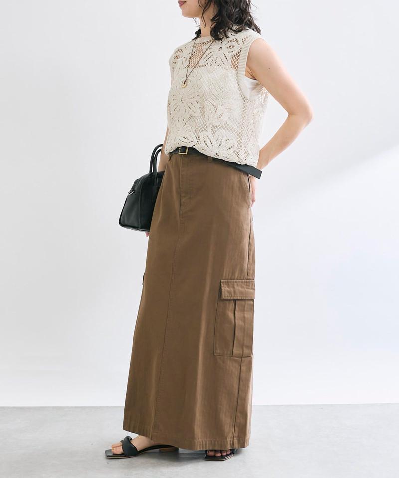【MONN.:.(モン)】カーゴマキシスカート