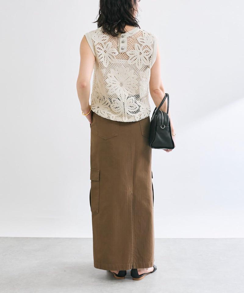 【MONN.:.(モン)】カーゴマキシスカート