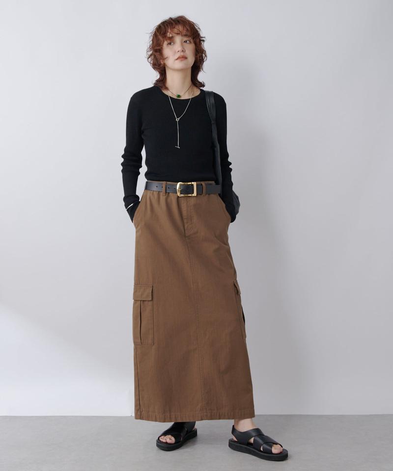 【MONN.:.(モン)】カーゴマキシスカート